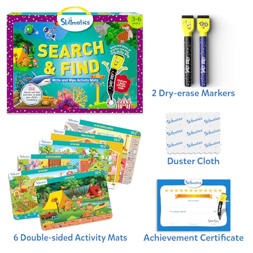 Image of Skillmatics Search and Find Educational Game - Reusable Preschool Learning Activities, Perfect for Toddlers & Kids Who Love Toys, Art & Crafts, Builds Vocabulary, Gifts for Ages 3, 4, 5, 6