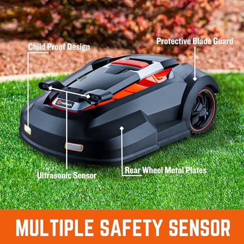 MowRo RM24PRO Robot Lawn Mower with Bluetooth App Control Ultrasonic Sensor Metal Plate 1/4 Acre 20 Degrees Slope for Small to Medium Yards - Image 5