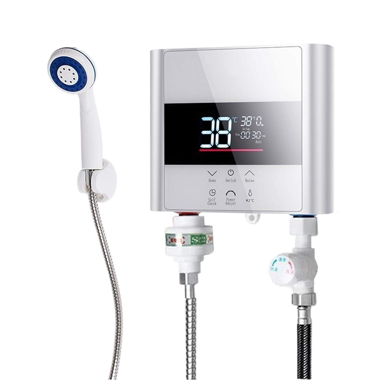 6000W Riscaldatore Di Acqua Calda Senza Serbatoio Elettrico Istantaneo Montato A Parete Mini Bagno Termostato Riscaldamento Doccia Display A LED Veloce E Comodo