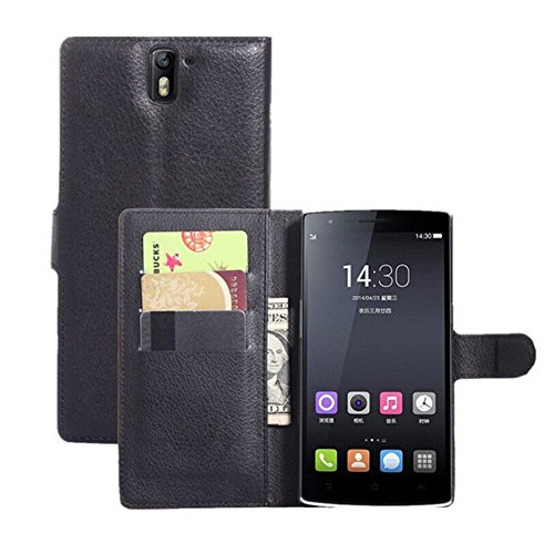 Wallet Case for OnePlus One, Turpro PU Leather Flip Cover Wallet Case with Stand and Card Holders for One Plus One (Black)