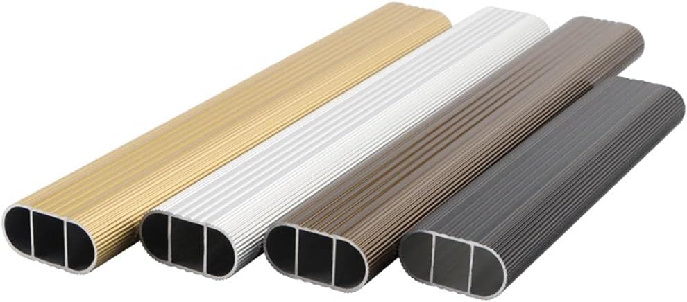 Oval Closet Rods Heavy Duty Aluminium Alloy Wardrobe Rod Application Clothes Hanging Oval Rod 18/20/24/31/39 Inch for Closet Wardrobe (White, 31\") White 31\" 1 pcs