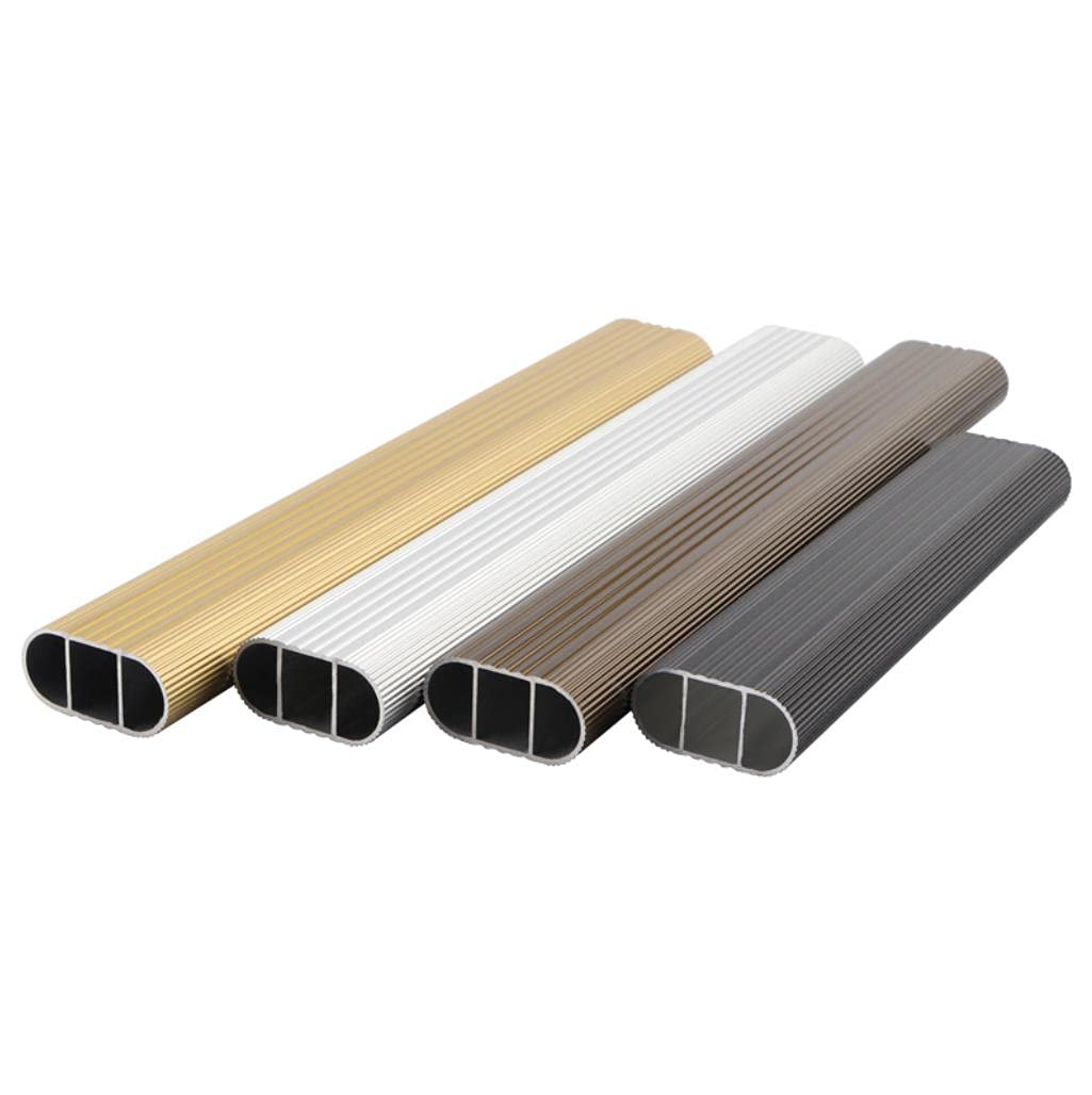 Ovale Schrankstange, 61 cm, robuste Kleiderstange aus Aluminiumlegierung, langlebige ovale Form zum Aufhängen von Kleidung, Innen- und Außenbereich, für Schränke, Garagen und DIY-Projekte (schwarz)