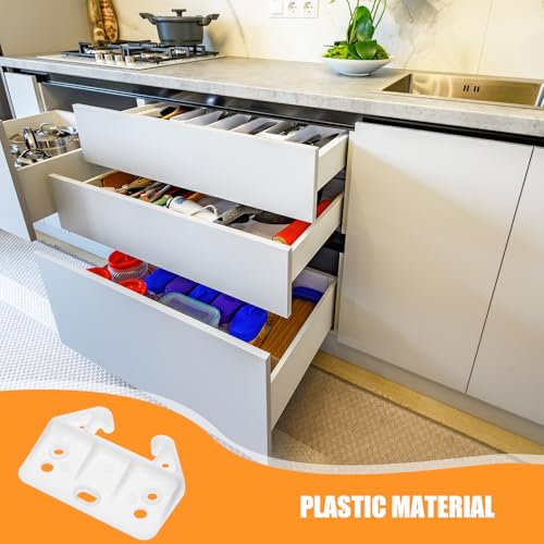 10Pcs Drawer Track Guide Drawer Slides Guides, Plastic Drawer Guides Runners Rail Guide Brackets Drawer Rail for Dressers Hutches and Drawer(White) - Image 6