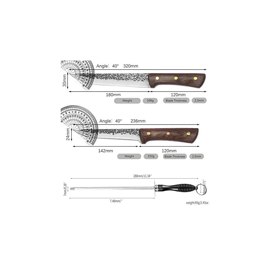 FULLHI-12pcs-ChefButcher-Fish-Knife-Set-High-Carbon-Steel-Hand-Forged-Boning-bbq-Knife-Set-With-Knife-Bag-for-Kitchen-Camping-BBQ FULLHI 12pcs Chef/Butcher Fish Knife Set, High Carbon Steel Hand Forged Boning bbq Knife Set With Knife Bag for Kitchen, Camping, BBQ