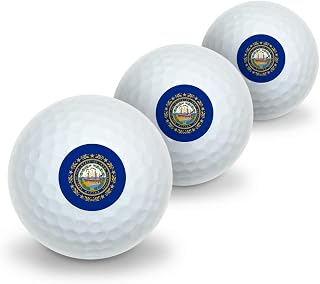 GRAPHICS & MORE New Hampshire State Flag Novelty Golf Balls 3 Pack