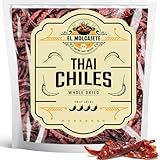 Dried Red Thai Chili Peppers, 16 oz Bag – Whole Hot Peppers for Traditional Asian Cooking, Soups, and Curries by El Molcajete
