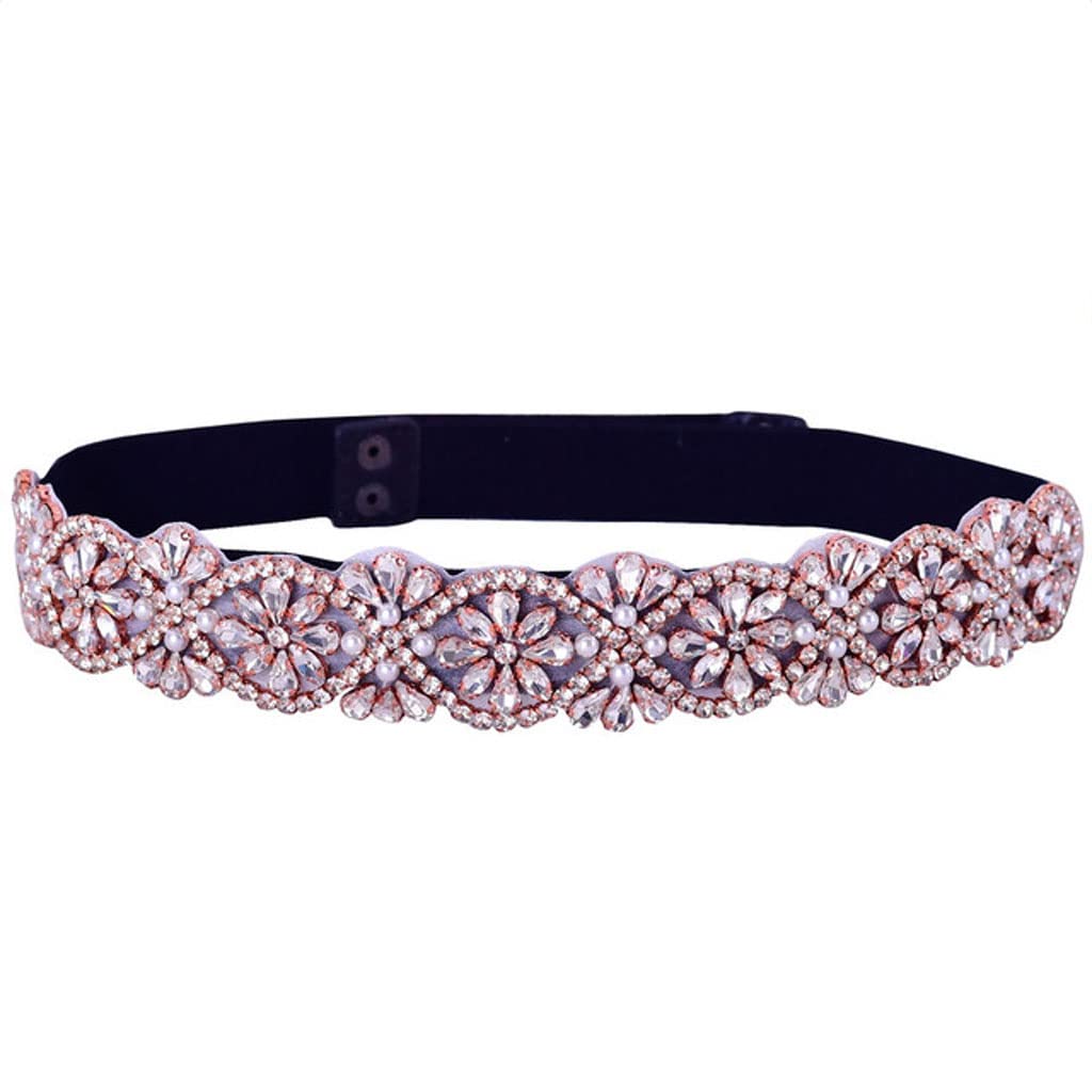 AAPIE Women Belt Women's Elastic Belt Sparkly Rhinestone Waistband Travel Party Decoration Plus Size Womens Belts Dresses 27in Decorative Clothing
