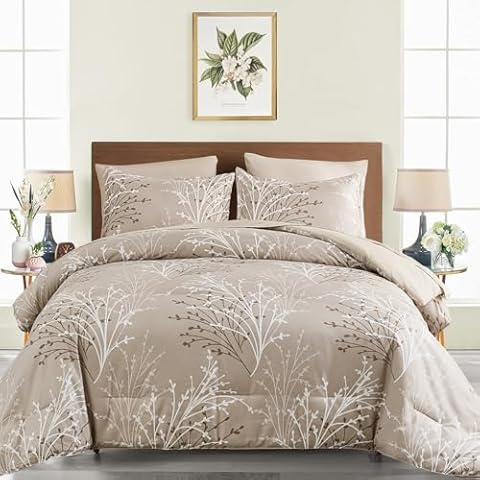 DJY Beige Comforter Set King Size Cover