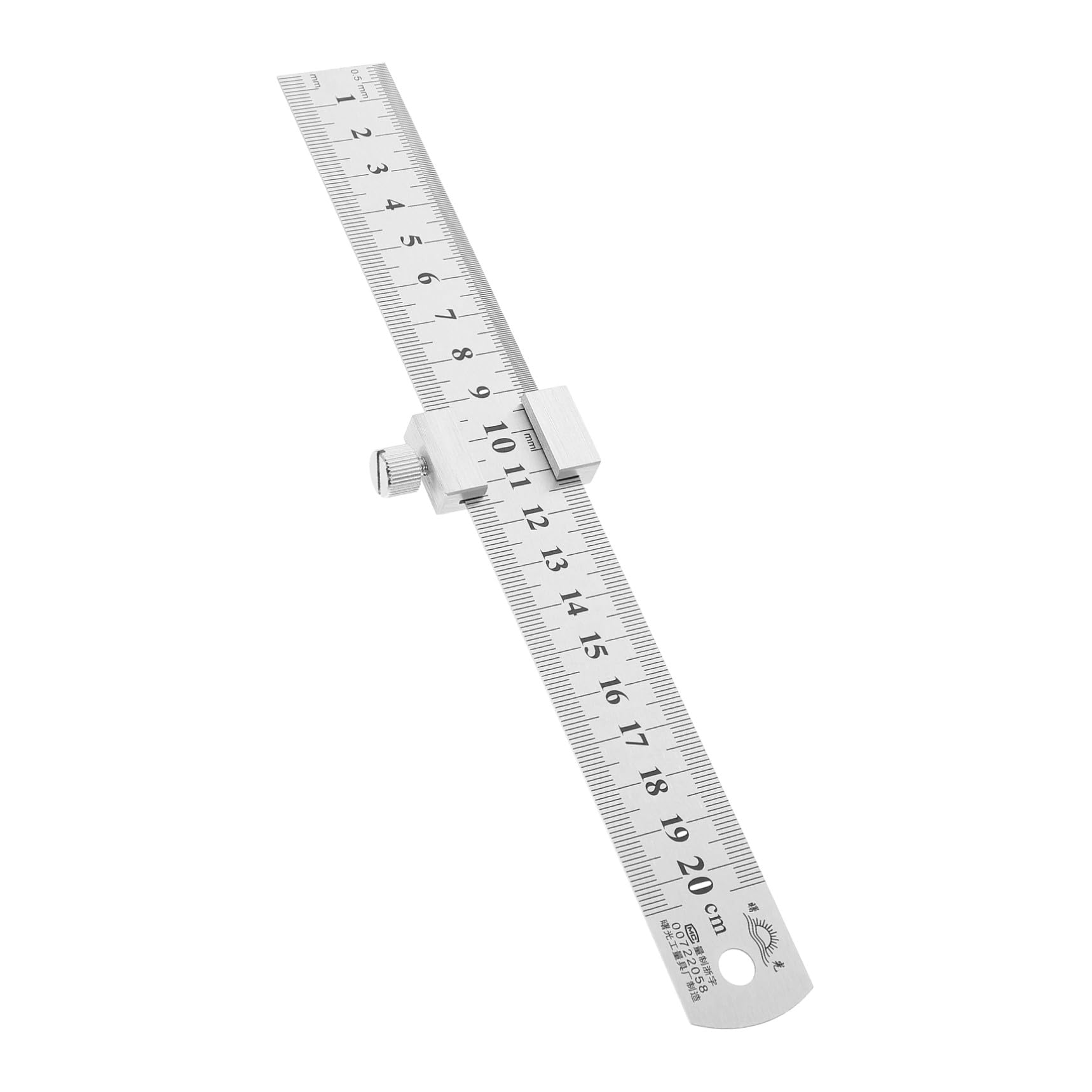 DOITOOL 4 Regla Inoxidable con Bloque Posicionador Regla Metálica Grosor para Carpinteros Herramienta de Medición Precisa para Bricolaje y Trabajo Profesional