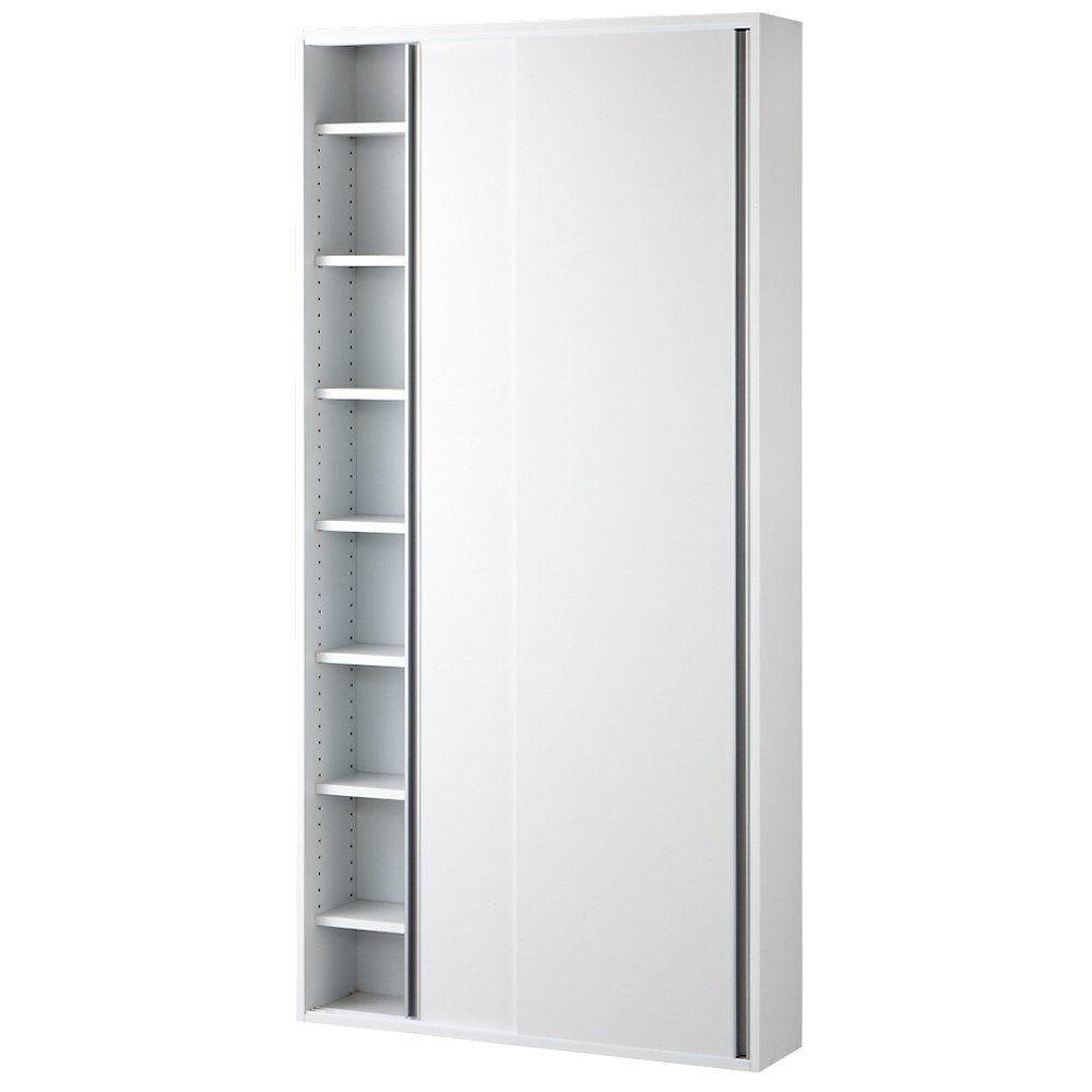 Amazon｜ディノス 本棚 ラック シェルフ CD DVDラック 光沢仕様 引き戸