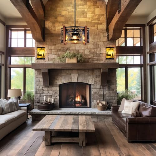 Monyohame RUSTIC DEER WALL SCONCES Rustic Deer Wall Sconce,Farmhouse Indoor Wall Light Fixtures,E12 Base Modern Industrial Wall Lamp Lighting Fixture thumb #1