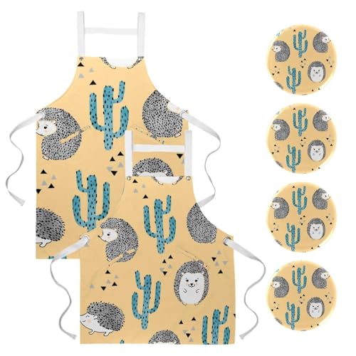 Tablier de serveuse pour restaurant et bistrot avec motifs imprimés et broches