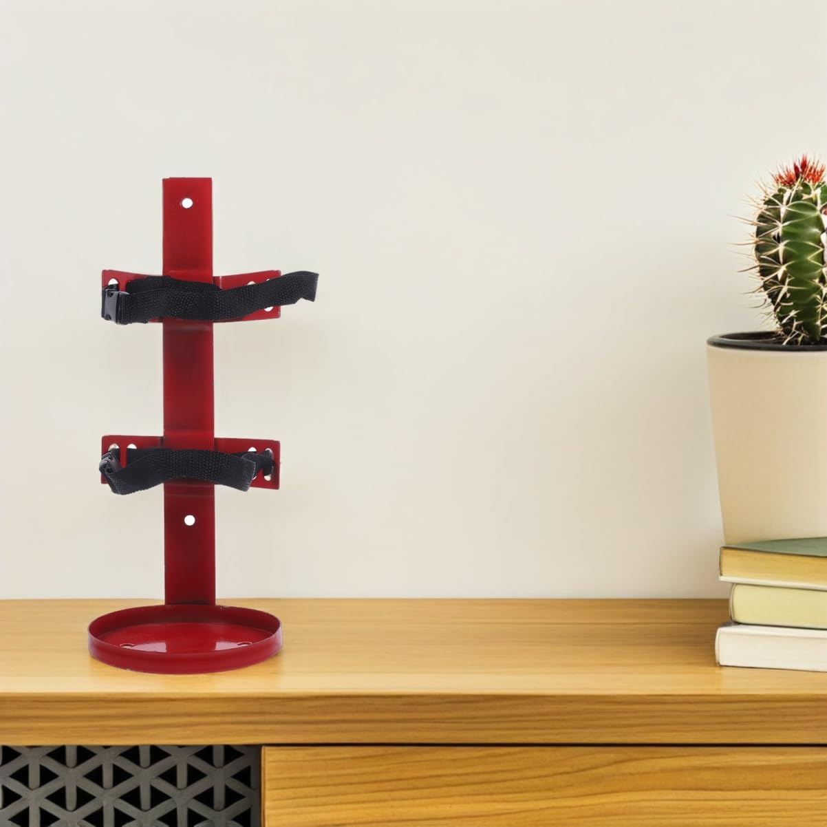 SHINEOFI Soporte Fácil de Superficie Extintor en Hierro de Incendios para Rojo Pulida y Instalación para Montaje Color Pared