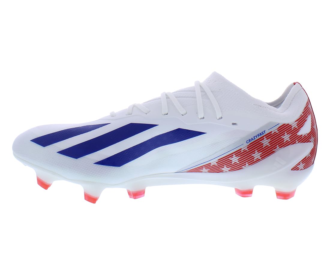 adidas X Crazyfast USA.1 FG Unisex Shoes Size 8, Color: Cloud White/Power Blue/Red-White