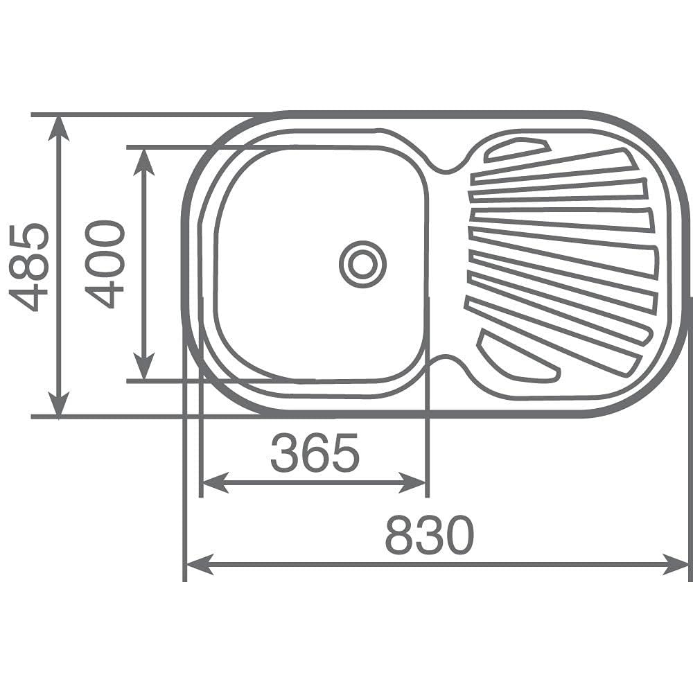 Teka Stylo 1C 1E - Fregadero, 1 Cubeta y Escurridor, para Mueble de 45cm, Cubeta de Acero Inoxidable, Fácil Instalación, Diseño Moderno, Color Acero Inoxidable