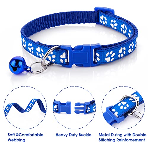 Molain 2-teiliges Hundehalsband und Leine Set, verstellbares Hundehalsband mit Leine, Schnellverschluss, Schnallenhalsband für kleine Hunde, Katzen, Welpen, Kätzchen (Blau+Rot)