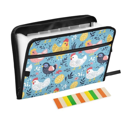 File Folders Hens Chicks and Eggs Plastic Folders with 13