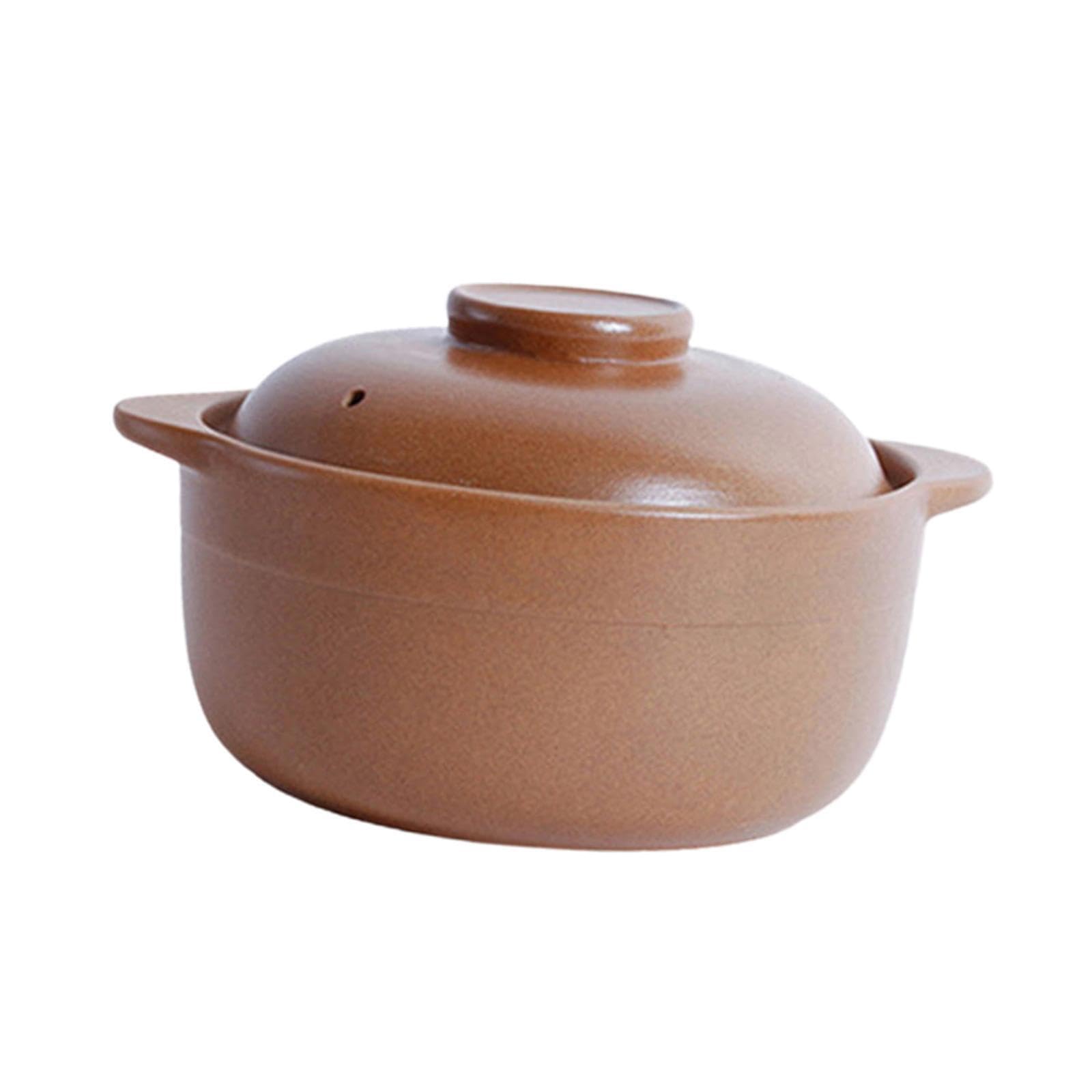 Pentola in terracotta per la cottura del riso, pentola in argilla che offre un traspirante per la preparazione di pasti nutrienti. terracotta per il, 1.6L