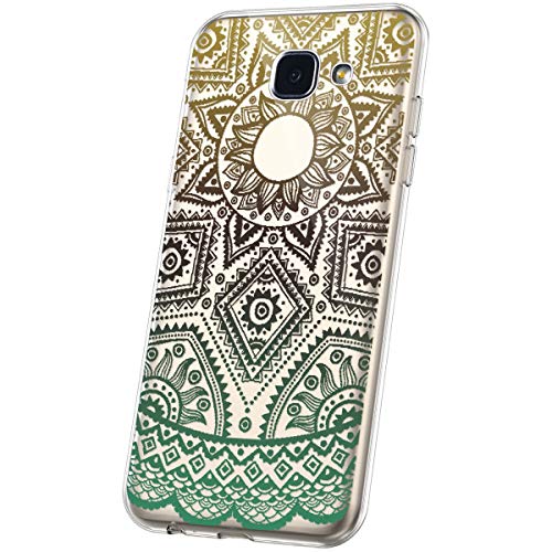 JAWSEU Case Transparent Compatible with Samsung Galaxy A3 2016, Crystal Clear with Mandala Flower Design Soft Slim TPU Silicone Gel Rubber Bumper Case Ultra Thin Shockproof Full Cover-6
