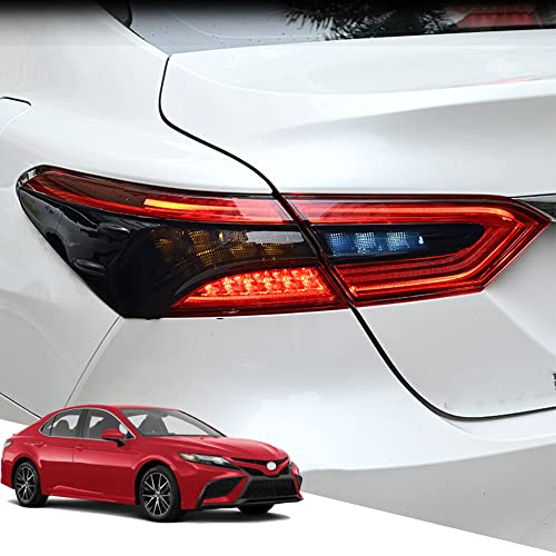 Hearsheng トヨタ カムリ(Camry) AX70系 G/X/WS(2017年7月~)専用PMMA材質テールランプガーニカバー リアガーニッシュ 外装カスタムパーツ アク セサリーキズ防止防塵 取り付け簡単 車種専用設計4 pcsセット(ブラック)
