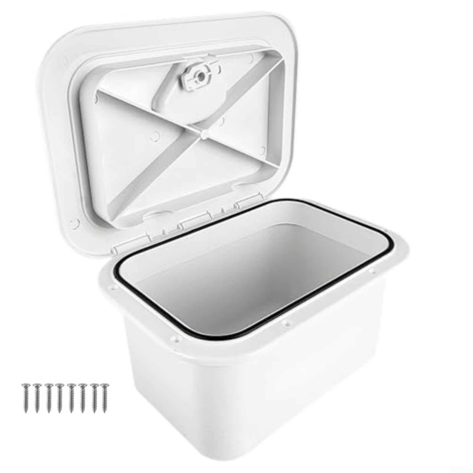 KiraKira do morskiego pudełka do przechowywania wbudowany pojemnik na sprzęt wędkarski ABS wodoodporny właz łódź jacht 37,5 x 27 x 17,5 cm biały (biały)