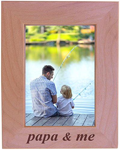 CustomGiftsNow Papa Me - Personalised Wood Photo Frame - Fits 5x7 Inch Picture (Vertical)