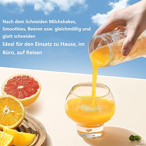Blender Smoothie Makers, 600 ml draagbare mixer mini jug blenders, smoothie maker to go multifunctionele persoonlijke mixer Fresh Juice mixer fles To Go met USB oplaadbaar (wit) - Afbeelding 5