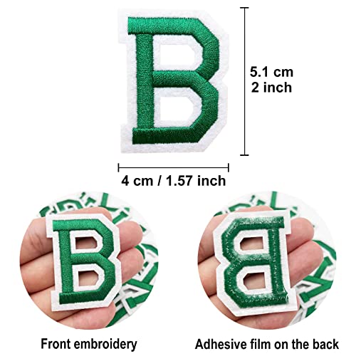 Jongdari Iron On Letters, 52 Pcs Alphabet Patches With Ironed Adhesive, Decorate Repair Patches For Shirts Jackets Hats Jeans Shoes Bags(Green) #TOP1