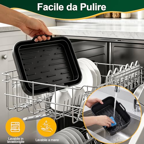 Składana silikonowa forma do frytkownicy Ninja Foodi Max Dual Zone 9,5 l AF400EU Airfryer, akcesoria do frytkownicy na gorące powietrze do Ninja Double Stack XL SL400EU, nieprzywierająca forma do
