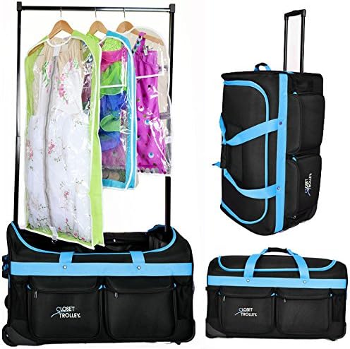 Closet Trolley Dance Bag with Garment Rack - BLUE DANCE DUFFEL