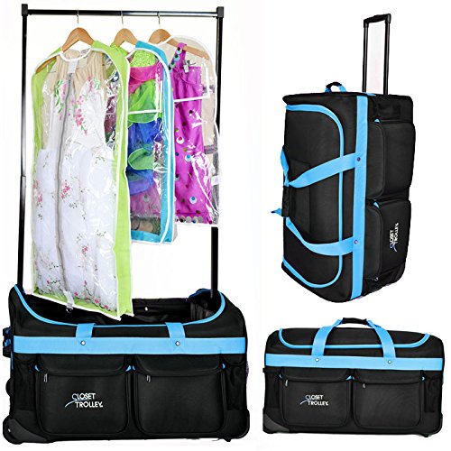 Closet Trolley Dance Bag with Garment Rack - BLUE DANCE DUFFEL