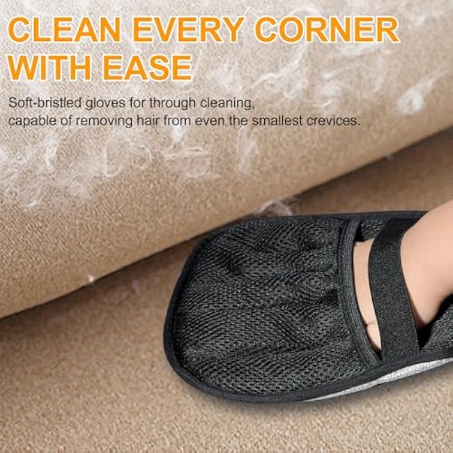 Pet Hair Removal Gloves - Electrostatic Pet Hair Removal Grooming Gloves,Reusable Cat & Dog Hair Remover for Couch, Furniture, Carpet, Curtain, Pet Grooming Mitt (1 PCS)-FnXhKLz8