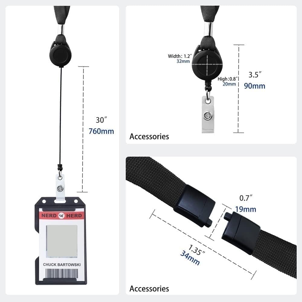 Ausweishalter, Kartenhalter mit Umhängeband, 3-teiliges Ausweis-Kreditkartenetui, Arzt, Krankenschwester, Namensschild, Arbeitsausweishüllen, Umhängeband, Umhängeband for Mitarbeiter, Firmenausweis, e