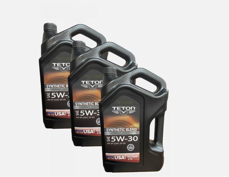 Teton 5W-30 Synthetic Blend High Performance Advanced Motor Oil API SP ILSAC GF-6A For Gasoline Engines 5 Quarts 4.73L Made in USA (3)