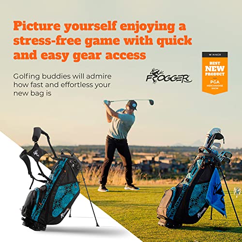 Frogger Function Golf Bag For Men And Women With Stand | Ultra Lightweight Golf Club Bags With 7 Spacious Pockets, 2 Integrated Latch-It Receivers And Ergonomic Dual Shoulder Straps #TOP5
