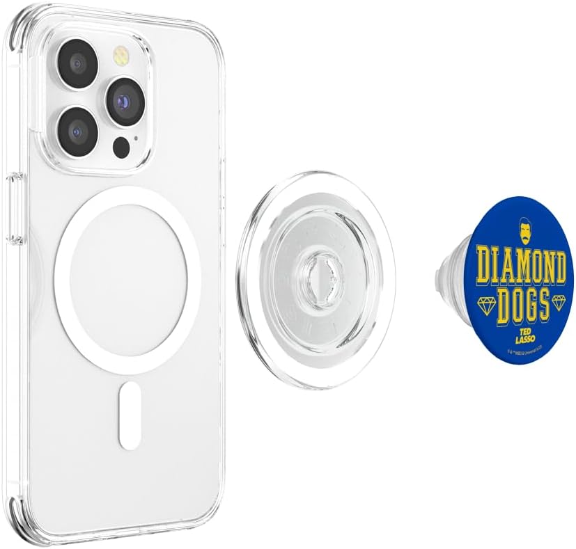 Ted Lasso Diamond Dogs Group Ted Face Silhouette Logo PopSockets MagSafe PopGrip for iPhone