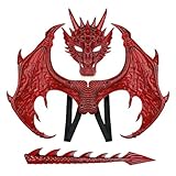 MENGKAO Dragon Costume Kids Dinosaur Wings Tail Mask Set Boys Girls Children Dress Up Dino Props for Halloween Cosplay