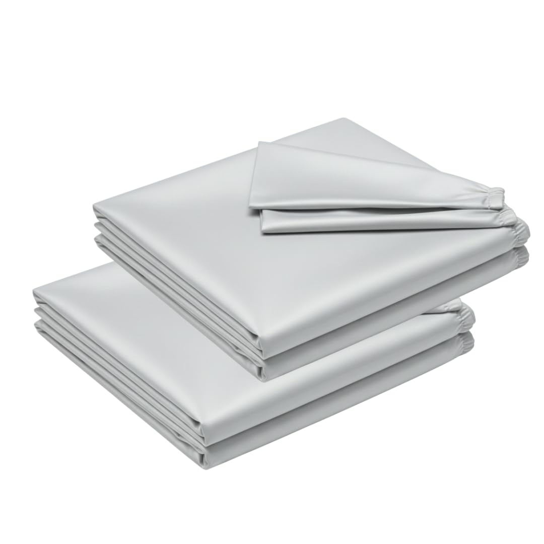 Posh Wave 2 Pack Super King Silver Extra Deep Fitted Sheets 40cm Deep Pocket – Super Soft 1800 Brushed Microfiber Sheets, Wrinkle Resistant, Breathable, Durable & Easy Care