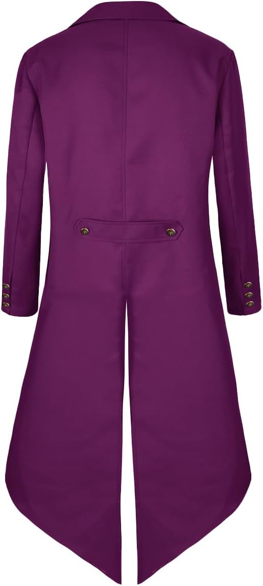 Mens Pirate Coat Steampunk Jacket Tailcoat Renaissance Jacket Halloween Hatter Costume - Image 3