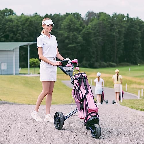 image for JANUS Golf Push Cart 3 Wheel, Foldable with One-Click Folding, Compact