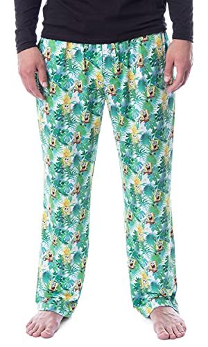 Nickelodeon Mens' Spongebob Squarepants Tropical Delight Lounge Pajama Pants