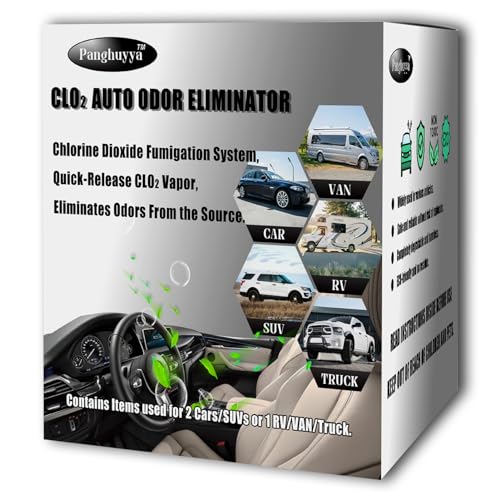 Deodorizer Odor Eliminator, Chlorine Dioxide Car Odor Removal, Fast-Release Clo2 Vapor Odor Eliminator for Car, SUV, RV, Truck, VAN, Without Residue.