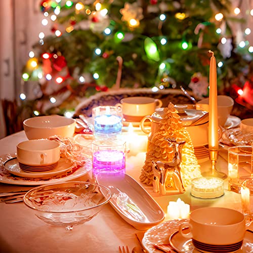 Creatrek Led Tea Light Submersible Tub Spa Lamp Color Changing/Led Lotus Light Flower Lamp For Garden Pathway Vases Bowls Coaster Pond Fish Tank Fountain Ice Buckets Bathtubs Hot-Tubs Trees (2) #TOP1