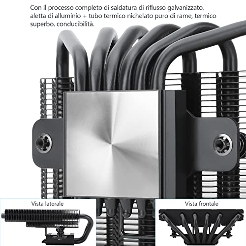 TR AXP120-X67 Black ARGB Niskoprofilowa chłodnica powietrza do procesora, 120 mm PWM TL-C12015B-S, 6 rurek cieplnych, wysokość 67 mm, do AMD AM4 AM5/Intel 1700/1150/1151/1155/1200/2011