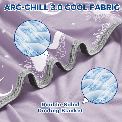 Image of inhand Cooling Blanket King Size (90 inchx108 inch) - Double Sided Cooling Blankets for Hot Sleepers, Soft Lightweight Summer Blanket for Sofa Bed Couch, Travel, Room Decor House Warming Gifts Taro Purple
