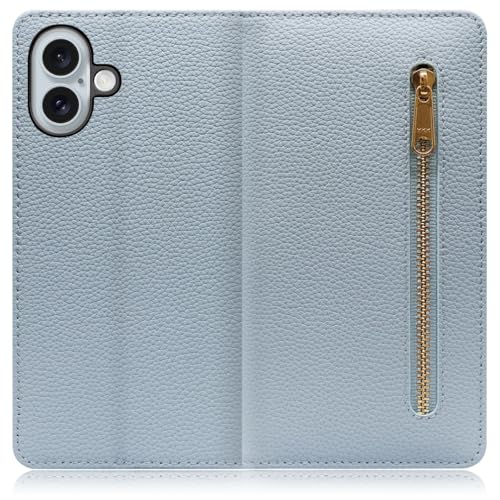 LOOF POCKET �{�v �t�@�X�i�[�t�� �蒠�^ �X�}�z�P�[�X for iPhone 16 Plus �p �P�[�X �J�o�[ �蒠�^�P�[�X �J�[�h���[ �}�O�l�b�g�Ȃ� �x���g�Ȃ� �|�P�b�g �t�@�X�i�[ [�X�J�C�u���[]