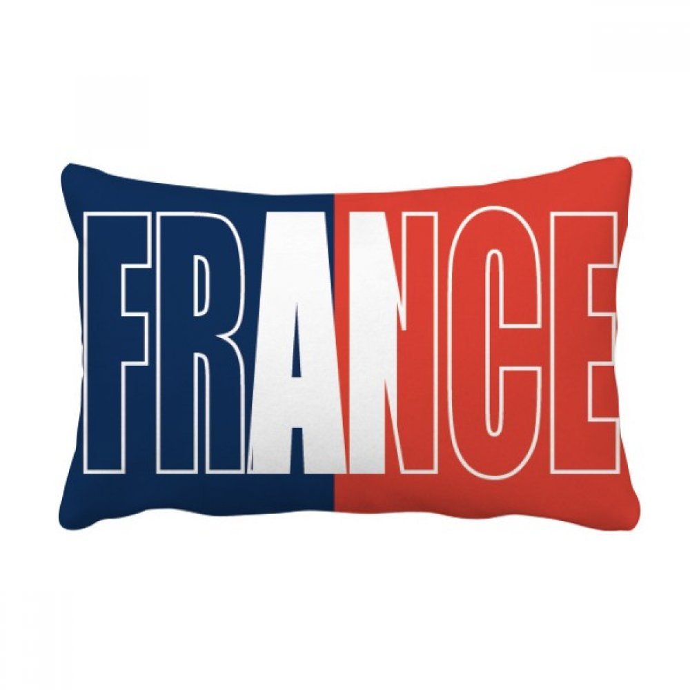 Coussin lombaire drapeau France 40x60 cm oreiller de canapé multicolore