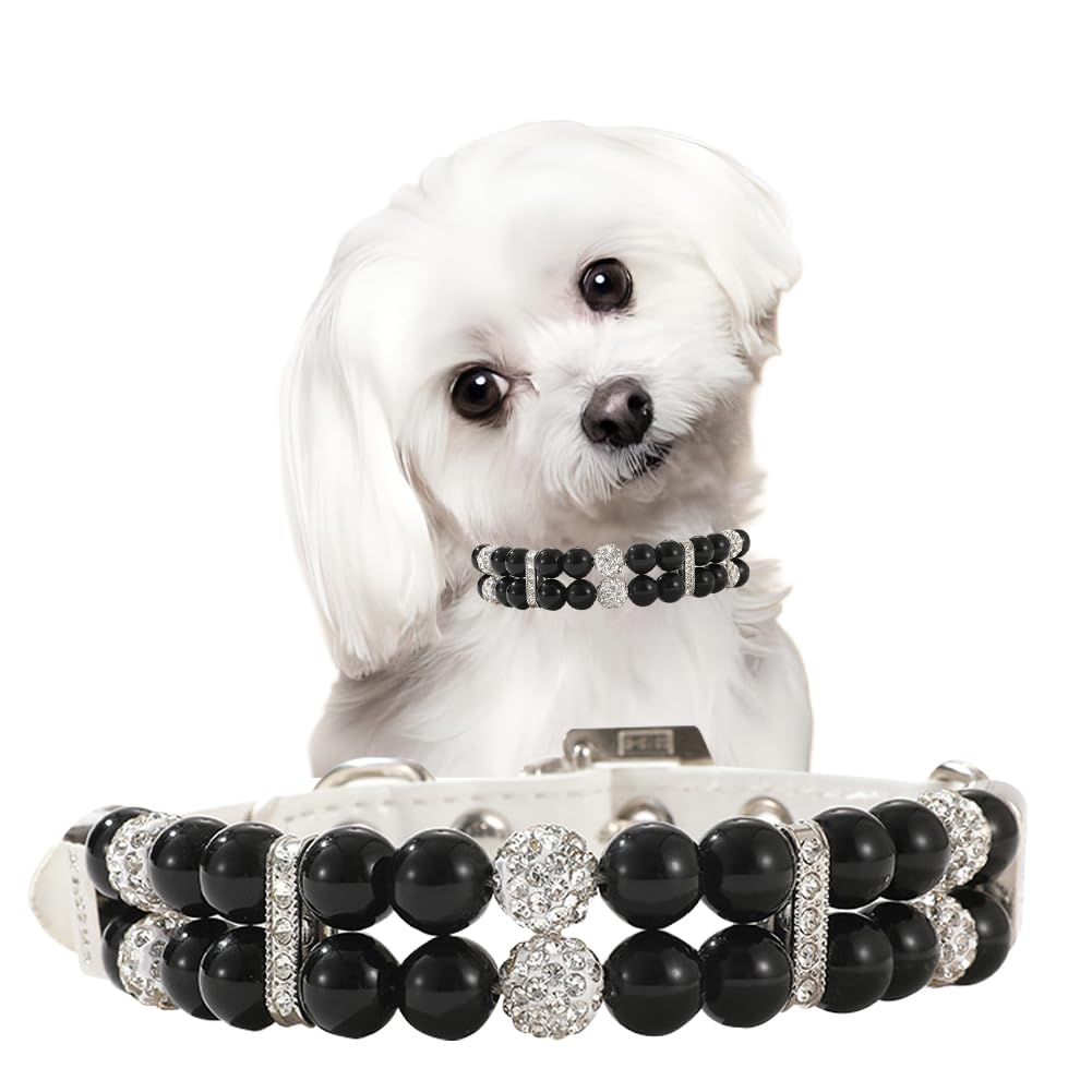 Bling Bling Rhinestone Diamond Bling Collar for Medium Dogs for Girls XXS XS S M Black
