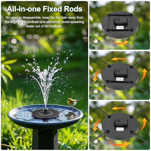image for SEIRMEP Solar Fountain Pump with Spray Height Adjustment, Upgrade Glas
