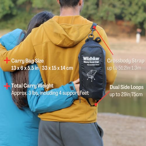 Wildhiker Silla Compacta Plegable para Camping SteadyMode, Portátil – Negro miniatura 4